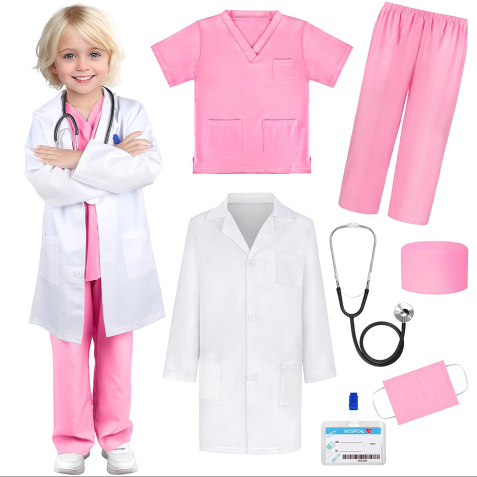 Kids Doctor Education - Uniformes médicos cómodos blancos Unisex para