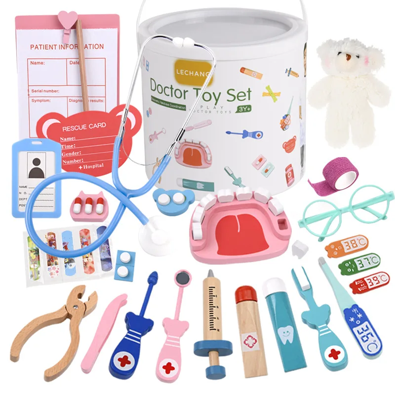 Kids Doctor Education - Juego de simulación de madera para