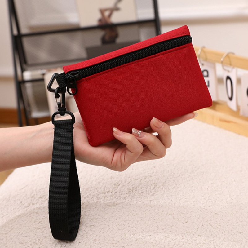 Kids Education Money - Monedero pequeño de lona con cremallera