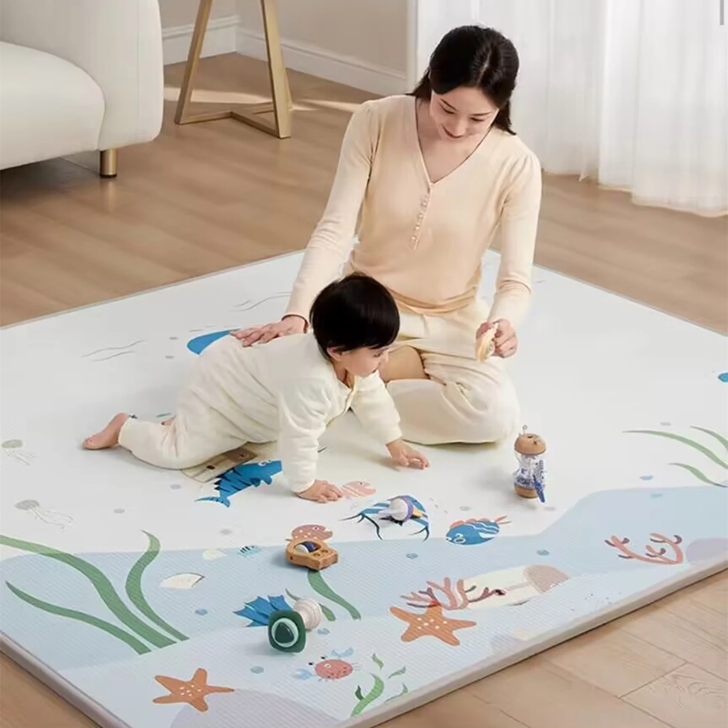 Kids Education Bd - Alfombra de juego impermeable gruesa de