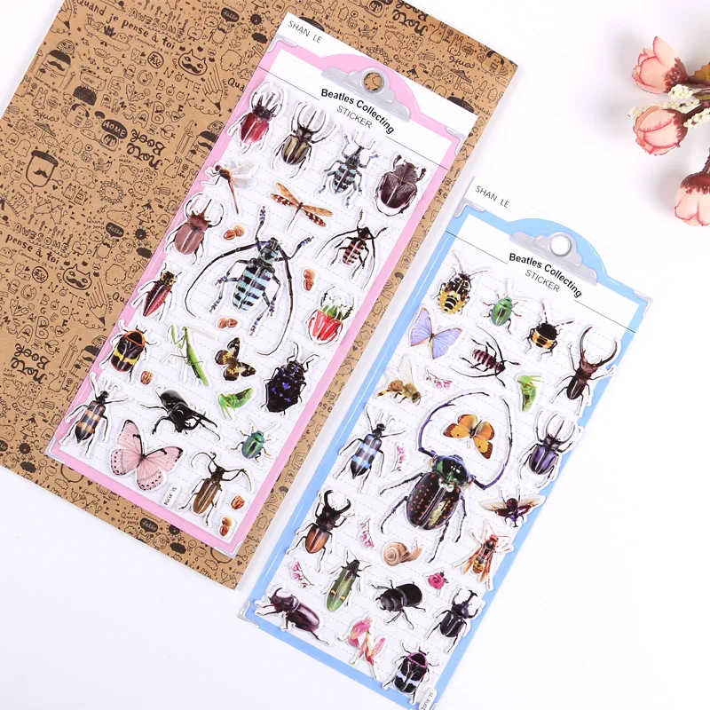 Kids Education Charts - Pegatinas de Insectos 3D Realistas en