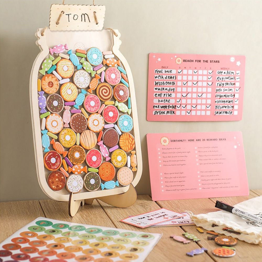 Kids Education Charts - Botella de Recompensas de Madera con