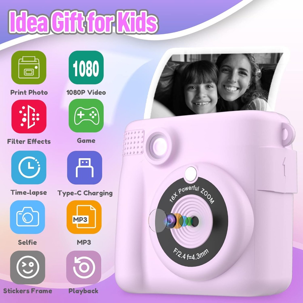 Cámara de impresión instantáne - Kids Education Card reseña y precio