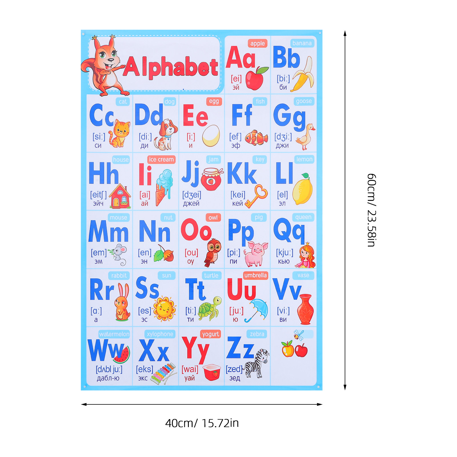 Póster del Alfabeto ABC para P - Kids Education Charts reseña y precio