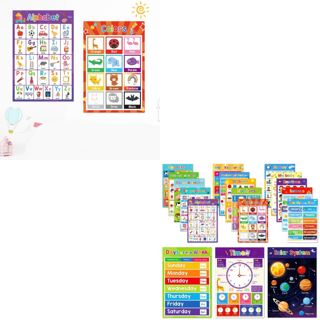 Gráficos coloridos carteles ap - Kids Education Charts reseña y precio