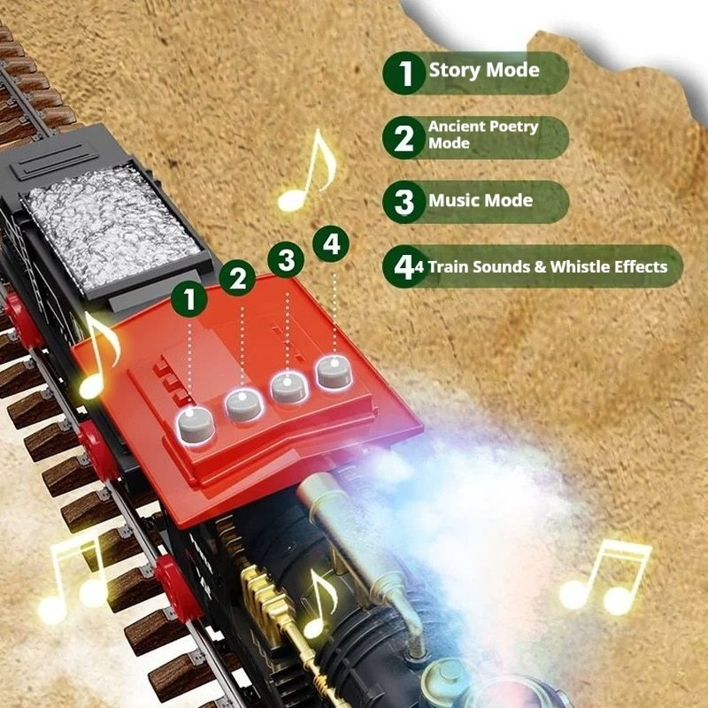 Juego de tren de vapor eléctri - Kids Education Story reseña y precio