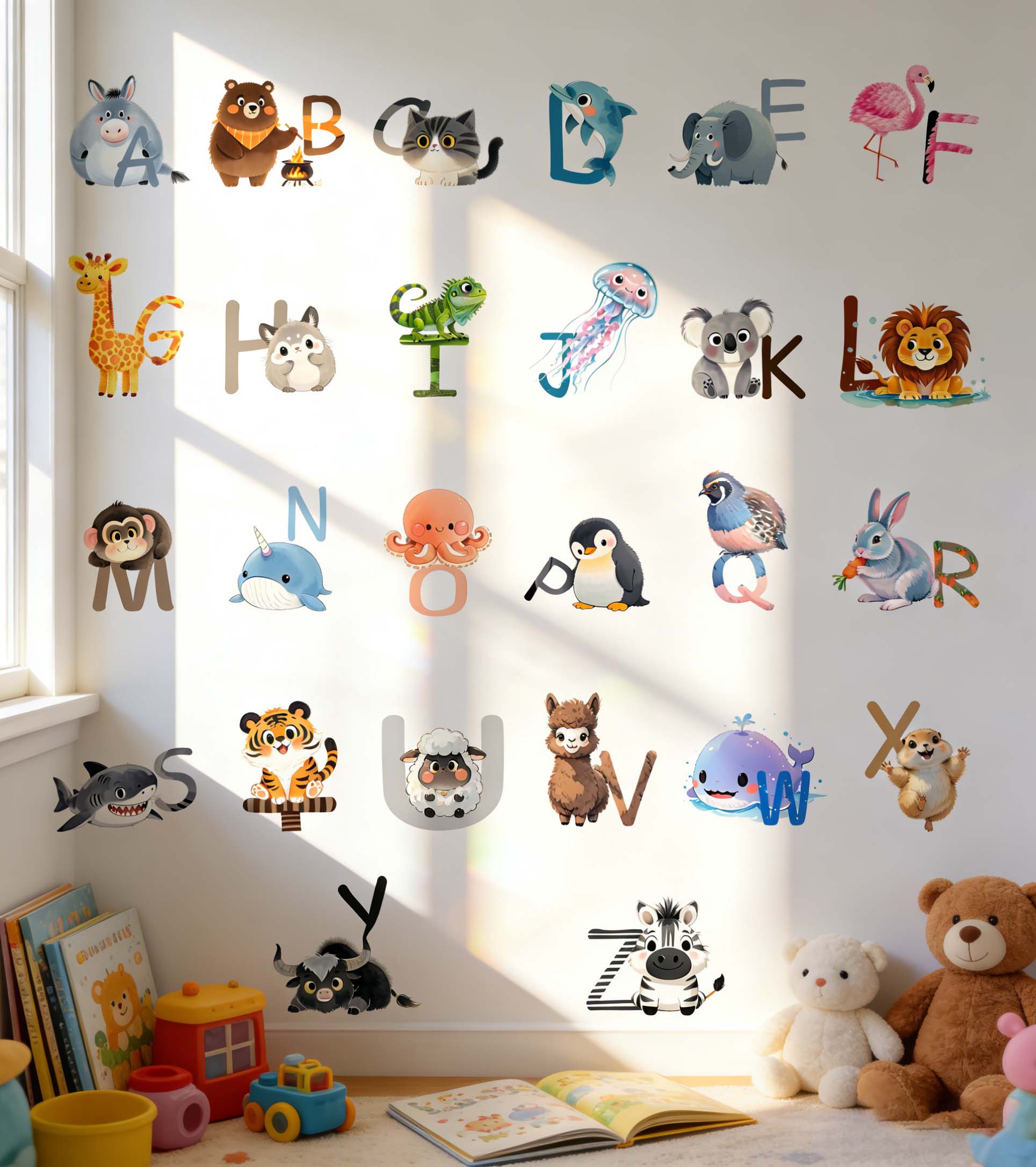 Pegatinas de pared del alfabet - Kids Education Center reseña y precio